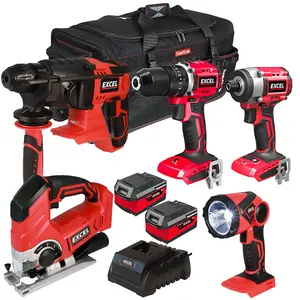 Excel 18V Cordless 5 Piece Tool Kit with 2 x 4.0Ah Batteries & Charger EXL5232