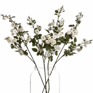 UK Homeliving White Wild Meadow Rose