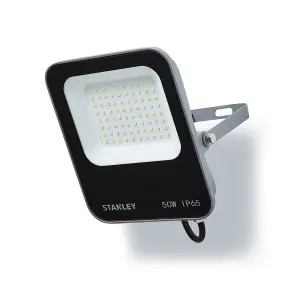 Stanley IK10 Black Mains-powered Cool daylight LED Without sensor Slimline floodlight 6600lm