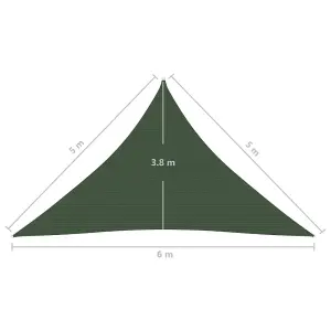 Berkfield Sunshade Sail 160 g/m2 Dark Green 5x5x6 m HDPE