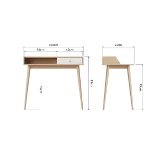 UK HomeLiving Smart Desk V3 Oak and White