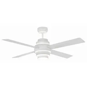 Luminosa Disc LED Large Ceiling Fan White, Maple