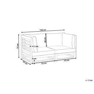 Garden Sofa TRANI FSC Certified Acacia Wood Light Wood 2 Seater