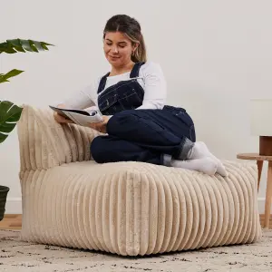 icon Tetra Ribbed Faux Fur Floor Sofa Bean Bag Extra Large Chair Section