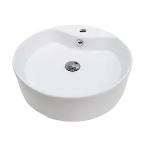 Top Ceramics White Round Counter Top Basin in High Gloss 465 x 465 x 140mm