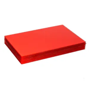 Harbour Housewares - Glass Placemats - 40cm x 30cm - Red - Pack of 6