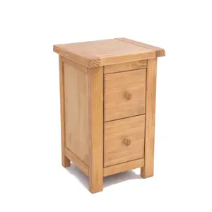 Lugo 2 Drawer Petite Bedside Table Wood Knob