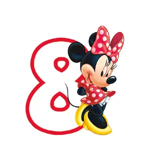 Disney Cafe Minnie Mouse 8th Birthday Candle Red/White (One Size)