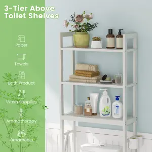 Costway 3-Tier Over-The-Toilet Storage Shelf Space Saving Metal Bathroom Organizer