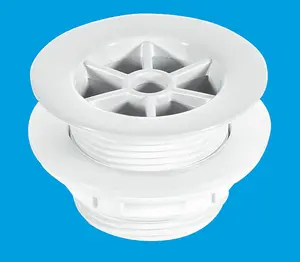 McAlpine WS5 1.5" Shower Waste: 70mm White Plastic Flange x 1.5" Tail: Backnut Model