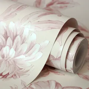 Fine Decor FD43609 Isabella Floral Wallpaper Roll, Pink