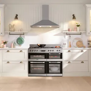 Leisure CS110F722X Freestanding Electric Range cooker with Gas Hob - Silver stainless steel effect