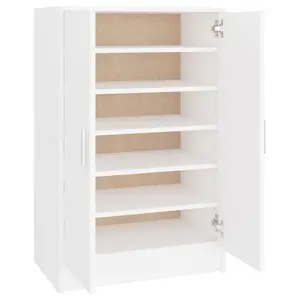 Berkfield Shoe Cabinet White 60x35x92 cm Engineered Wood