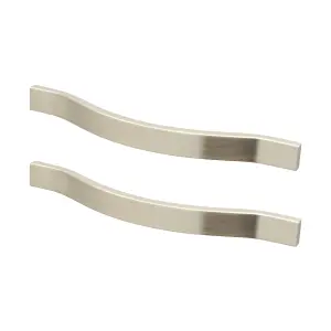 DecorAndDecor - TUCANA Brushed Nickel Bow Kitchen Door Cabinet Cupboard Pull Handles - 128mm - Pair