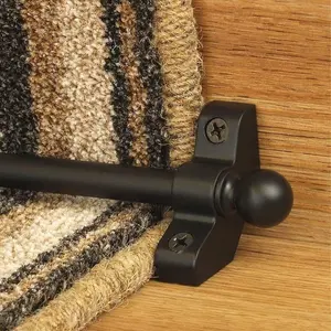 eXtreme Stair Rods - 27.5" (70cm) width - Easy To Fit - Hollow Stair Carpet Runner Bars Affordable And New - Black Finish