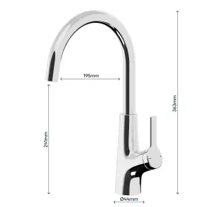 GoodHome Guntur Chrome-plated Kitchen Side lever Sensor Tap