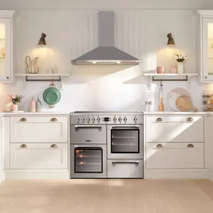 Leisure CK100C210K Freestanding Electric Range cooker with Electric Hob - Stainless steel effect