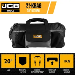 JCB KBAG 20" Tool Bag with Soft Base + Shoulder Strap