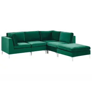 Sofa with Ottoman EVJA Green Velvet Left Hand