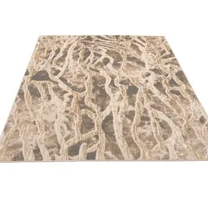 Silver Grey Metallic Marble Lustre Sheen Rug 190x280cm