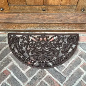 Ornate Semi Circular Cast Iron Doormat