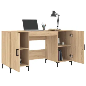 Berkfield Desk Sonoma Oak 140x50x75 cm Engineered Wood