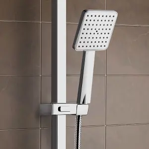 Nes Home Fawley Square Thermostatic Shower Kit with Bath Filler Chrome