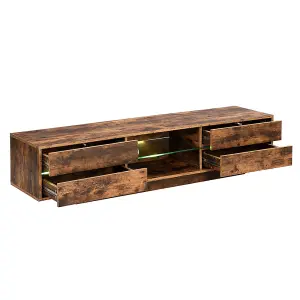 Sienna Wooden TV Stand In Rustic Oak With LED Lighting