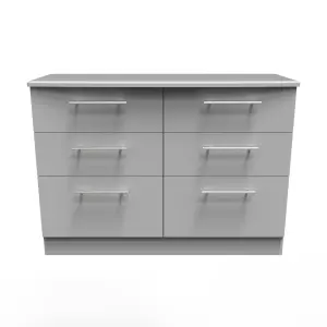 Ready assembled Matt grey 2 Drawer Chest of drawers (H)505mm (W)395mm (D)415mm