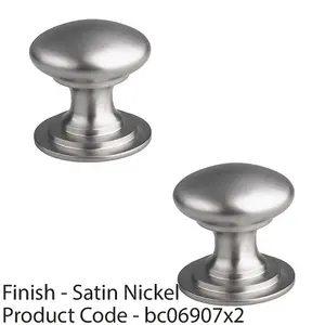 2 PACK - Victorian Tiered Door Knob - 42mm Satin Nickel Cabinet Pull Handle Round Rose