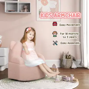 AIYAPLAY Kids Armchair, Bear Shaped Toddler Chair for Bedroom - Pink