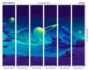 Origin Murals Space Landscape Blue Matt Smooth Paste the Wall Mural 300cm Wide X 240cm High