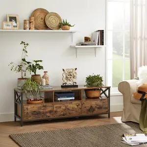 Adame TV Stand for TVs up to 65" Rustic Brown/Black