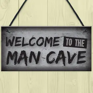 Red Ocean Welcome Man Cave Plaque Funny Sign Fathers Day Gift Games Room Boys Bedroom Birthday Gift