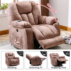 Power Massage Lift Recliner Chair with Heat & Vibration for Elderly, Heavy Duty and Safety Motion Reclining Mechanism