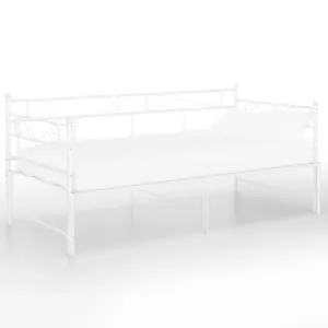 Berkfield Pull-out Sofa Bed Frame White Metal 90x200 cm