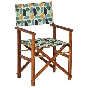 Set of 2 Garden Chairs CINE Acacia Wood Multicolour