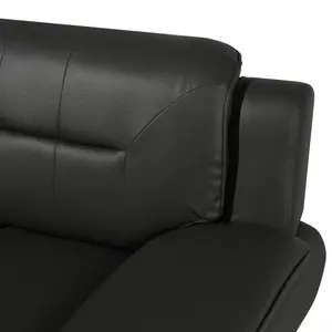 2 Seater Faux Leather Sofa Black LEIRA