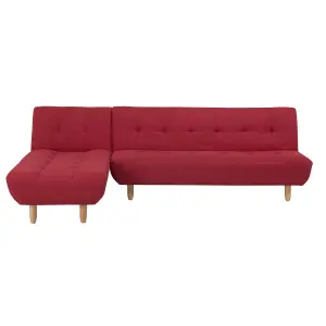 Right-Hand Corner Sofa ALSTEN Red Fabric Right Hand