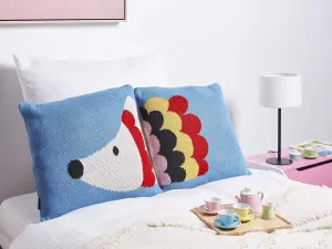 Set of 2 Cushions PASHOT Cotton 45 x 45 cm For Kids Animal Blue