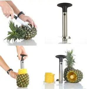 Fruit Pineapple Corer Slicer Peeler Cutter Parer Stainless Kitchen Easy Tool New