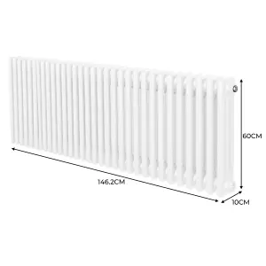 Traditional 3 Column Radiator - 600 x 1462 mm - White