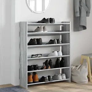 Berkfield Shoe Rack Grey Sonoma 80x25x100 cm Engineered Wood