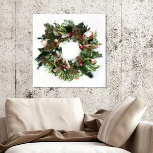 Wreath - Wrapped Canvas Print 101.6 cm H x 101.6 cm W x 5.1 cm D