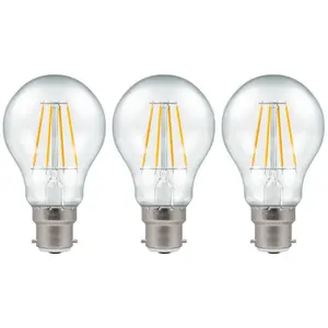 Crompton Lamps LED GLS 5W B22 Dimmable Filament Warm White Clear (40W Eqv) (3 Pack)