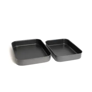 MasterClass 2pc Aluminium Roasting Pan Set with Non-stick Coating