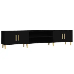 Berkfield TV Cabinet Black 180x31.5x40 cm Engineered Wood