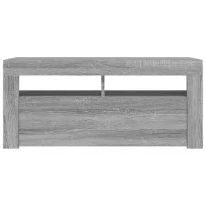 vidaXL TV Cabinet with LED Lights Grey Sonoma 90x35x40 cm