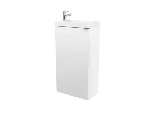 GoodHome Imandra Gloss White Single Freestanding Bathroom Cloakroom unit (H) 790mm (W) 440mm