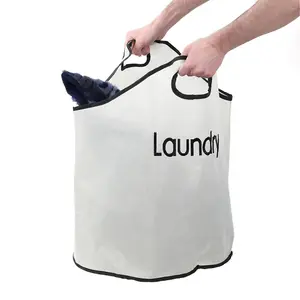 Essentials by Premier Cream Polyester Laundry Bag